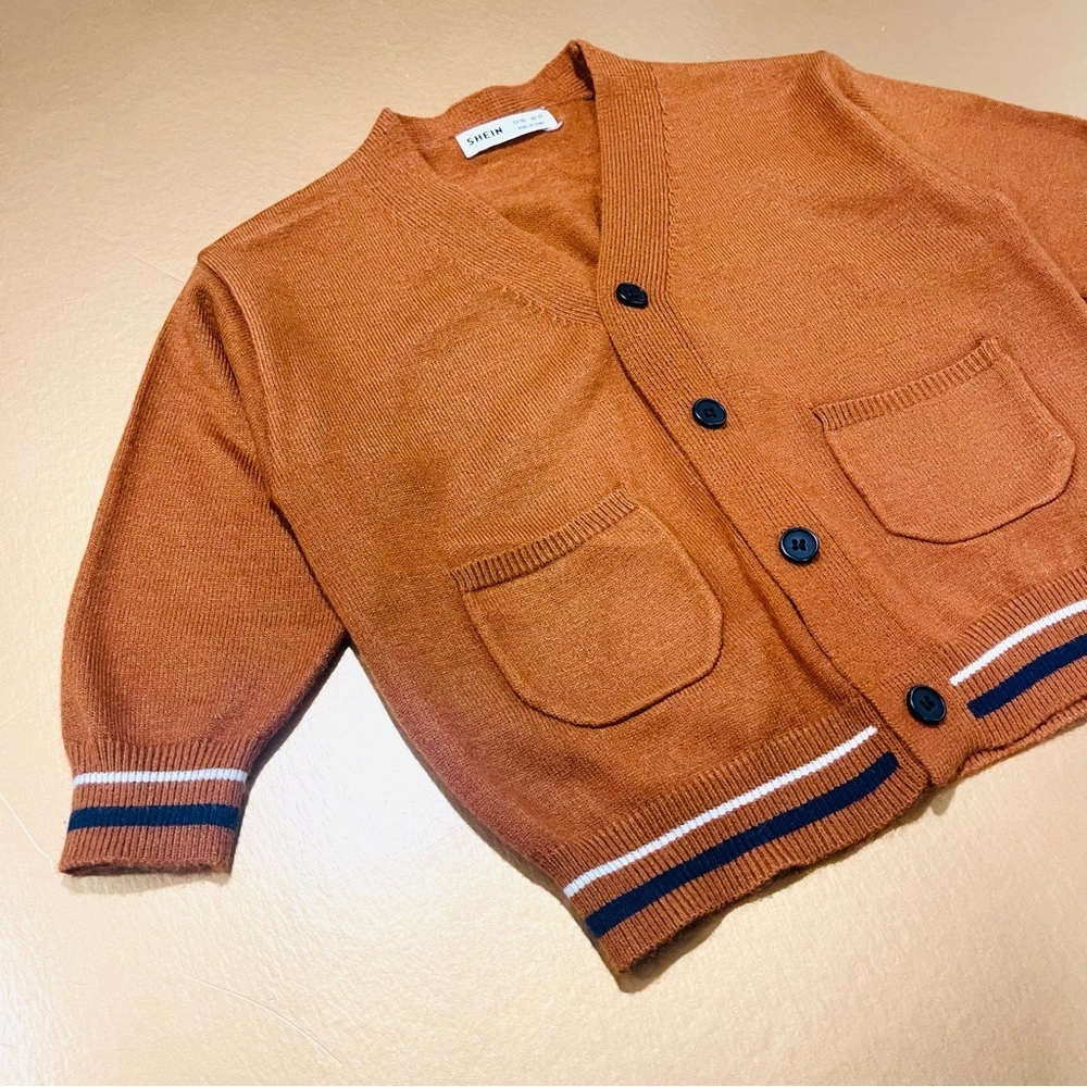 Brown Button Down Cardigan SHEIN Size 4 Youth